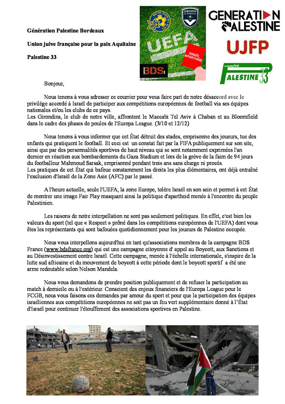 LettreFCGB Europa League : Lettre aux Girondins de Bordeaux
